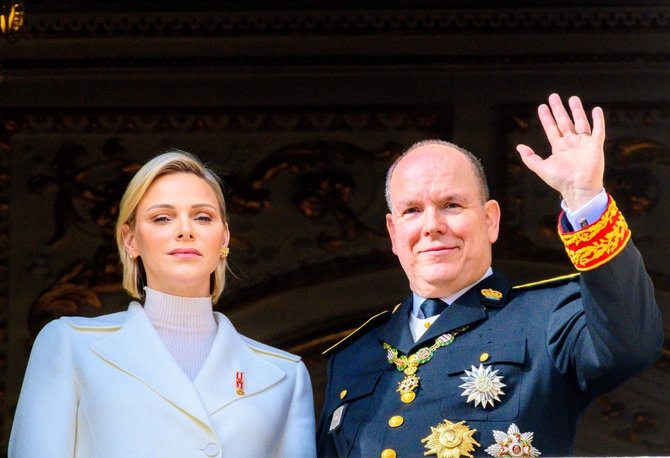 Vida Press nuotr./Monako princesė Charlene ir princas Albertas