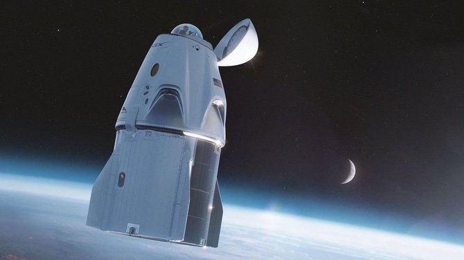 SpaceX/Dragon kapsulės iliustracija