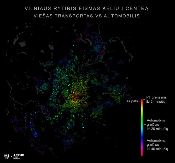 Vilniaus rytinis eismas – automobilis prieš viešąjį transportą