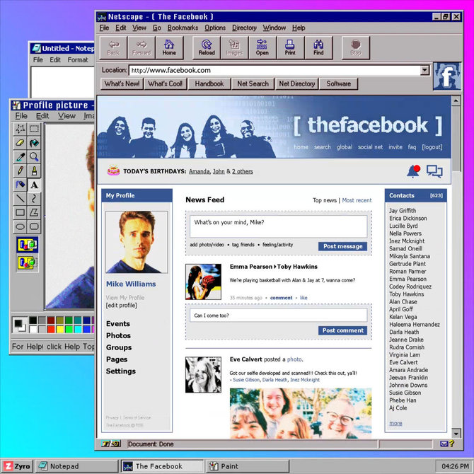 „Zyro“/Kaip Facebook būtų atrodęs 90-aisiais
