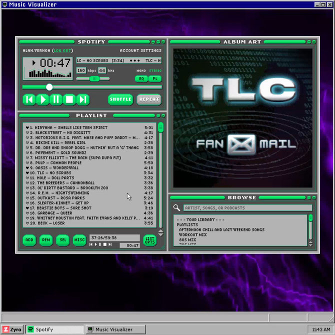 „Zyro“/Kaip Spotify būtų atrodęs 90-aisiais