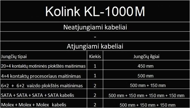 N.Davalgos nuotr./ „KL-1000M“ jungčių konfigūracija