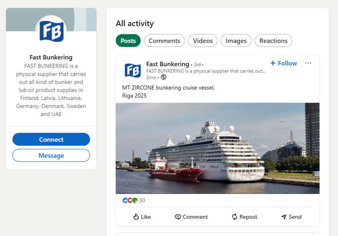 Fast Bunkering ZIRCONE social media
