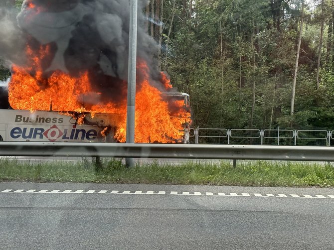 15min skaitytojo nuotr./Dega autobusas