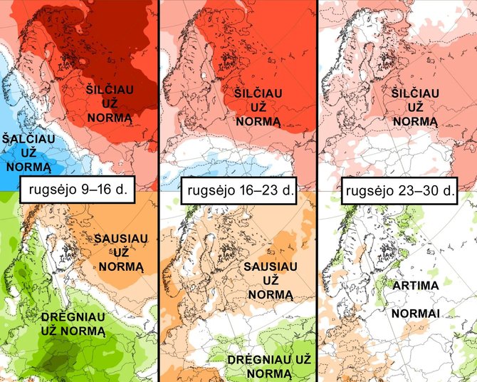 Meteo.lt nuotr./Rugsėjo prognozė