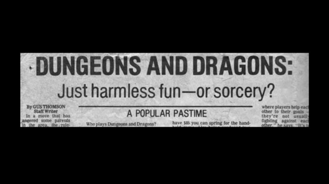 "Mental floss" nuotr./1985 m. laikraščio antraštė: "Dungeons and Dragons, nekalta linksmybė, ar raganiavimas?"