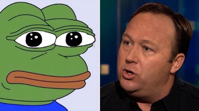 "CNN" nuotr./"Pepe the Frog" ir Alex Jones