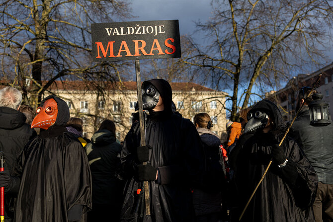 Pauliaus Peleckio / BNS nuotr./Protestas ,,Šalin rankas nuo laisvo žodžio“