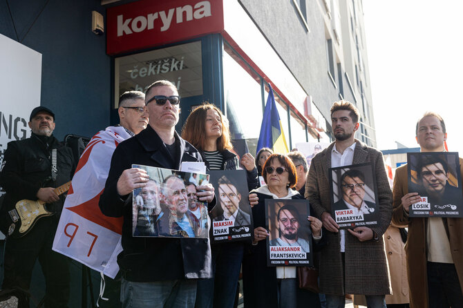 Pauliaus Peleckio / BNS nuotr./Protestas už Baltarusijos laisvę, prieš kankinimus, už represijų nutraukimą ir politinių kalinių išlaisvinimą