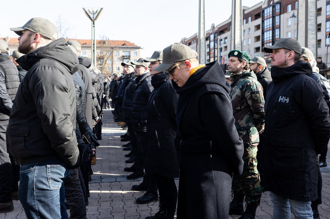 Pauliaus Peleckio / 15min nuotr./Ingrida Šimonytė Lietuvos šaulių sąjungos narių priesaikos ceremonijoje