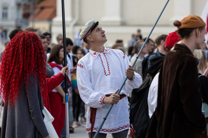 Pauliaus Peleckio / BNS nuotr./Solidarumo su Baltarusija dieną ir antrųjų taikių protestų prieš suklastotus Baltarusijos prezidento rinkimus metinių minėjimas