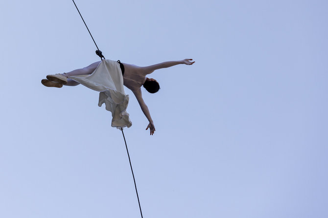 Pauliaus Peleckio / BNS nuotr./„Dance of Freedom“ vertikalaus šokio pasirodymas Ukrainai