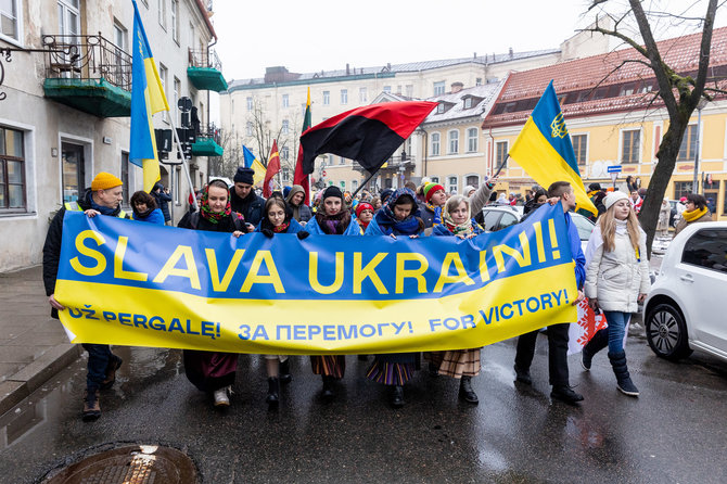 Pauliaus Peleckio / BNS nuotr./Eitynės už Ukrainos pergalę