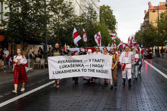 Pauliaus Peleckio / BNS nuotr./Laisvųjų baltarusių akcijos mitingas