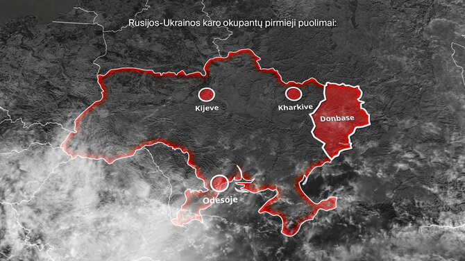Šarūnas Mičiulis/Pirmų Rusijos puolimų žemėlapis