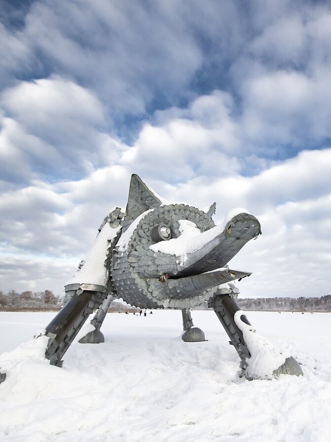 Šiaulių turizmo informacijos centro nuotr. / Skulptūra „Geležinė lapė“ (autorius Vilius Puronas), Šiauliai