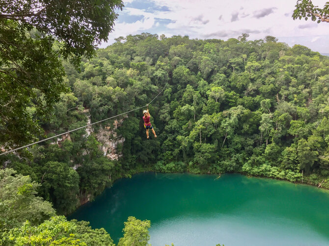 Shutterstock nuotr. / Zip-line skrydžiai virš džiunglių, Meksika