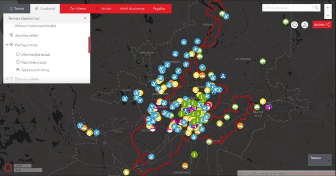 maps.vilnius.lt / Laisvalaikio žemėlapis