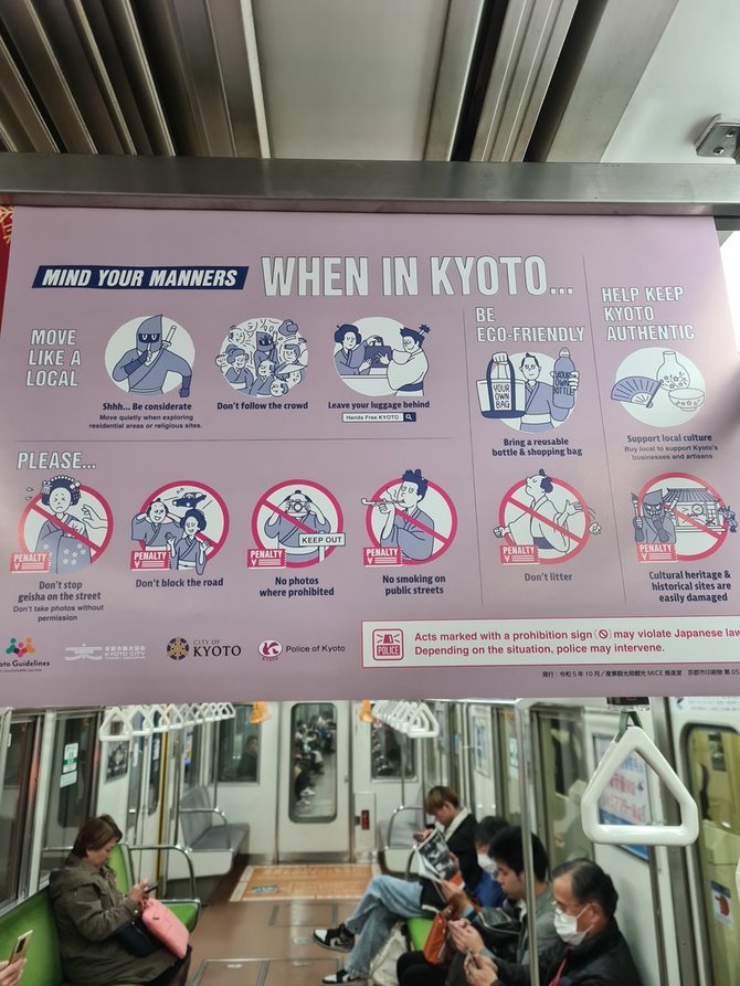 Asmeninio archyvo nuotr. / Taisykles primena ir Kioto metro