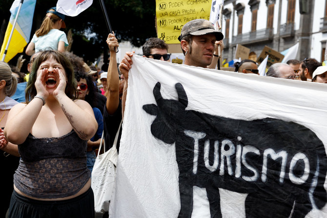 „Reuters“/„Scanpix“ nuotr. / Protestai prieš turizmą, Tenerifė