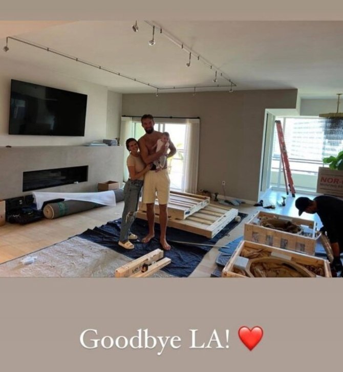 „Instagram“ nuotr./Domantas Sabonis su šeima palieka Los Anželą