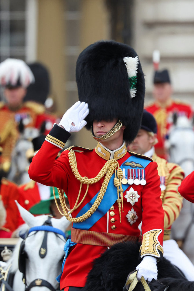 AFP/„Scanpix“ nuotr./„Trooping the Colour“ paradas, žymintis oficialų karaliaus Charleso III gimtadienį