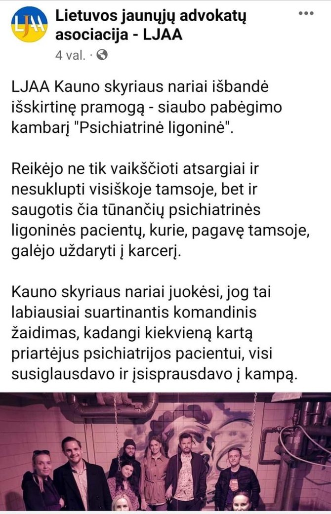 Lietuvos jaunųjų advokatų asociacijos įrašas