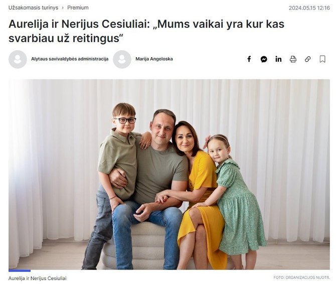 15min nuotr./Interviu su N.Cesiuliu ir jo sutuoktine delfi.lt