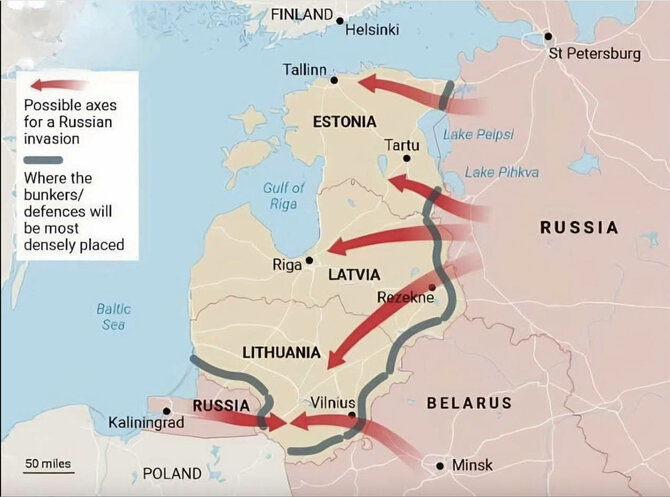 15min montažas/„Bild“ tariamai prieš savaitę išplatintas Baltijos šalių puolimo žemėlapis