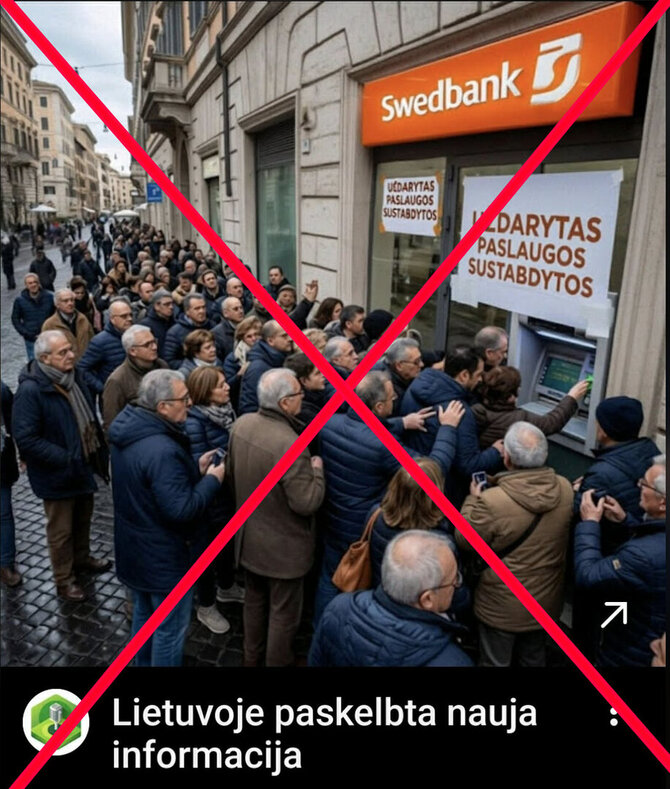 Ekrano nuotr. /Sukčiai meluoja, kad „Swedbank“ nutraukė veiklą