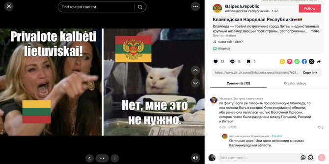 Ekrano nuotr. /„Klaipėdos liaudies respublikos“ veiklą imituoja Rusijos specialiosios tarnybos