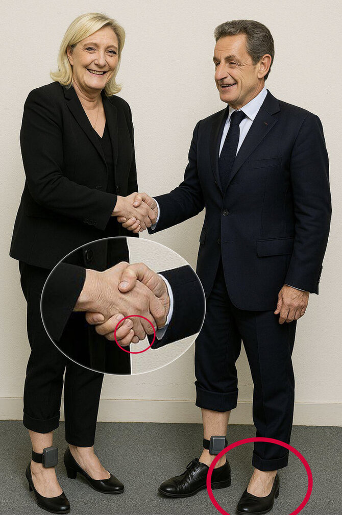 Ekrano nuotr. /N.Sarkozy ir M.Le Pen generuoti DI programa