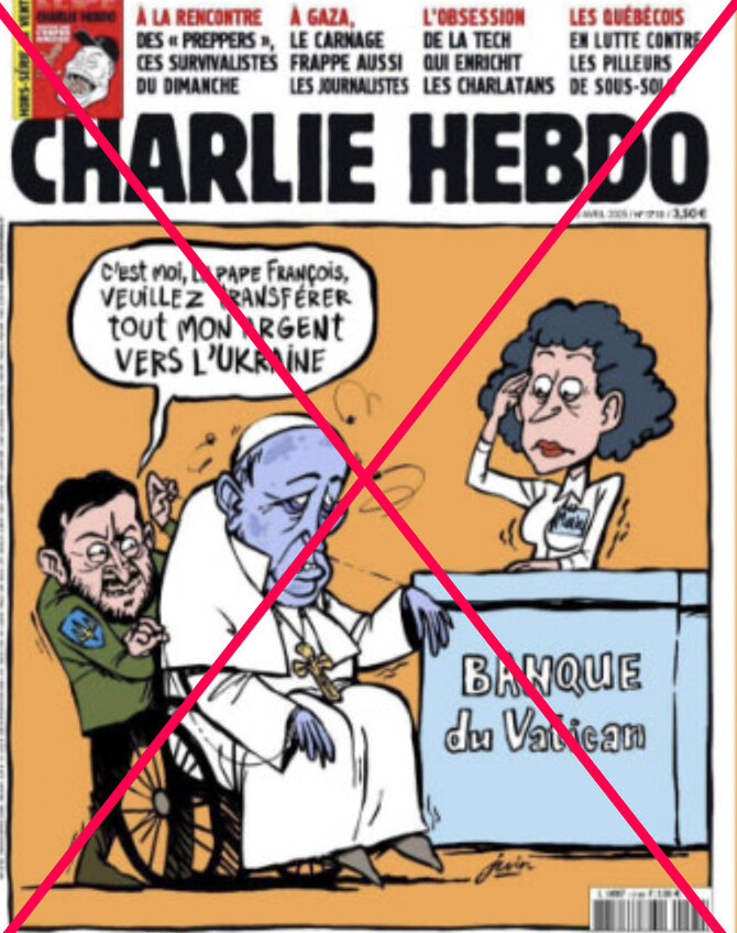 Ekrano nuotr. /Socialiniuose tinkluose platinamas netikras „Charlie Hebdo“ viršelis