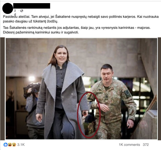 Ekrano nuotr. /Įrašas „Facebook“ tinkle