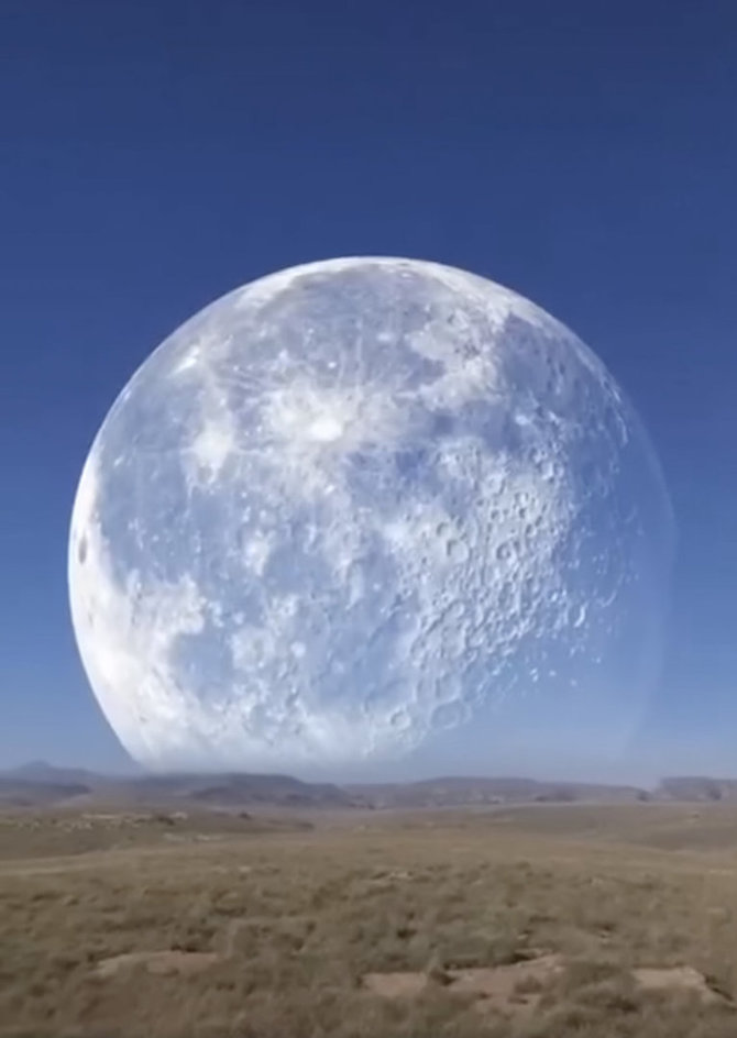 „TikTok“ nuotr./Kompiuterinė mėnulio vizualizacija