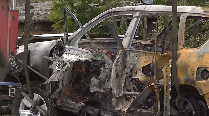 „Youtube“ stop kadras/Darjos Duginos vairuotas automobilis kitą dieną po sprogimo