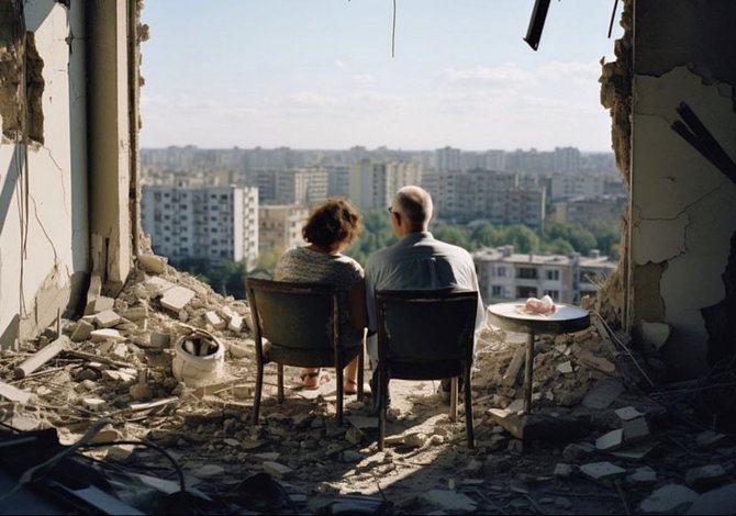 „Instagram“ nuotr./Dirbtinio intelekto generuoti vaizdai Ukrainos karo tema
