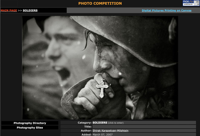 Ekrano nuotr. /Širako Karapetiano-Milšteino nuotrauka „Kareivio malda“