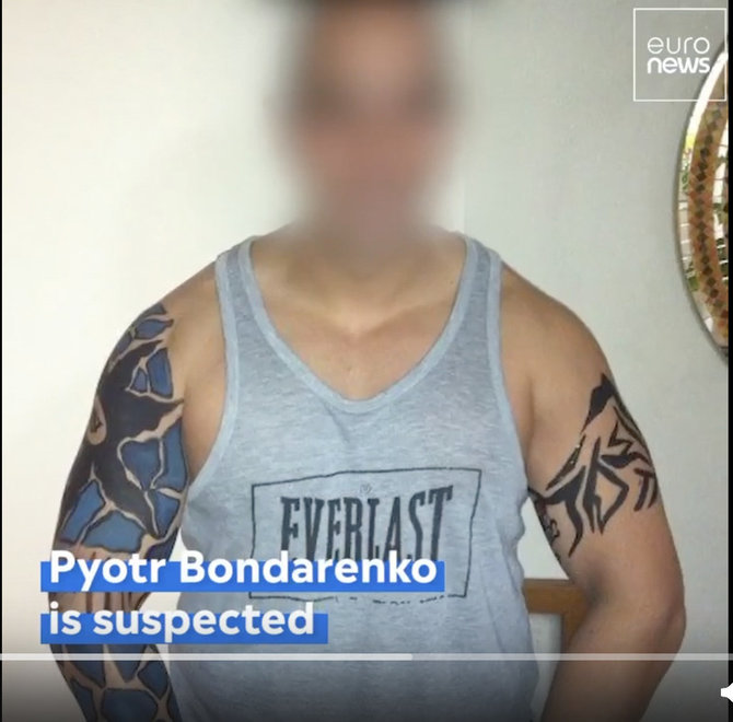 Ekrano nuotr. /Tariamai „Euronews“ televizijoje parodytas siužetas apie ukainietį Pyotrą Bondarenko