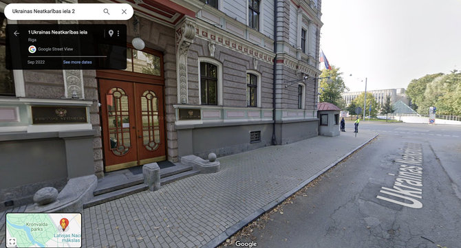 Google street view nuotr./Rusijos ambasados pastatas Rygoje