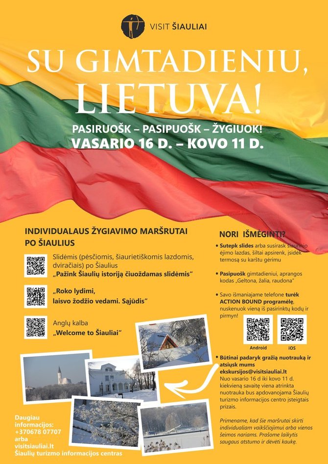 Šiaulių turizmo informacijos centro nuotr./Plakatas Vasario 16-osios proga