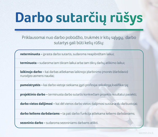 SADM nuotr./Darbo sutarčių rūšys