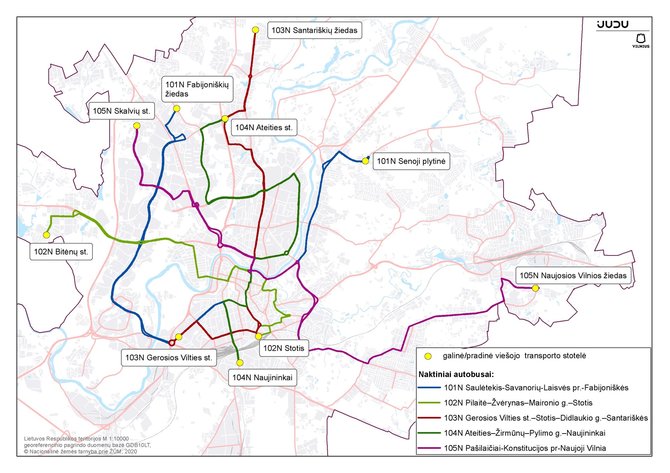 „Susisiekimo paslaugų“ nuotr./2021 naktiniai autobusai