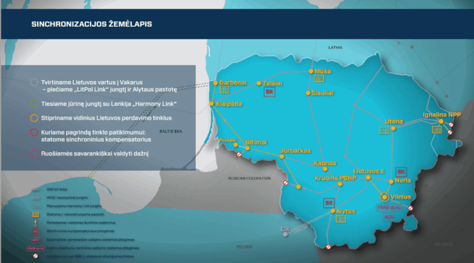 „Litgrid“ nuotr./Sinchronizacijos žemėlapis