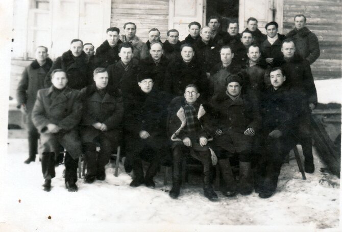 Utenos kraštotyros muziejaus nuotr./Kolūkių pirmininkų kursai Utenoje 1950 m.