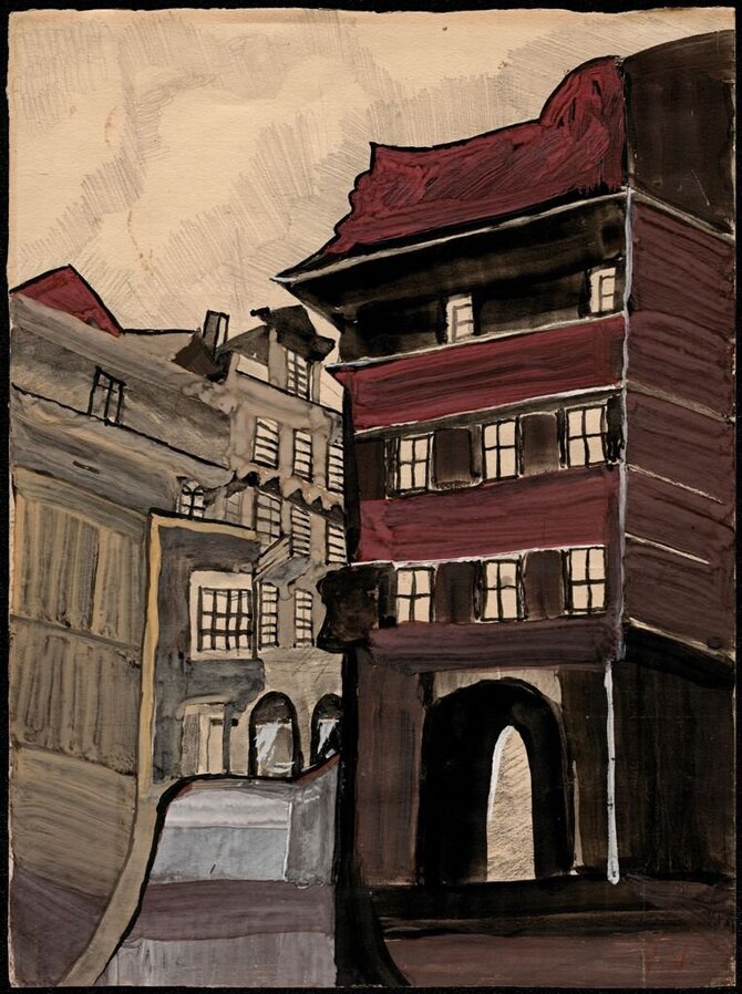 Organizatorių nuotr./Vincentas Vasiliauskas. Peizažas Kaune. 1976