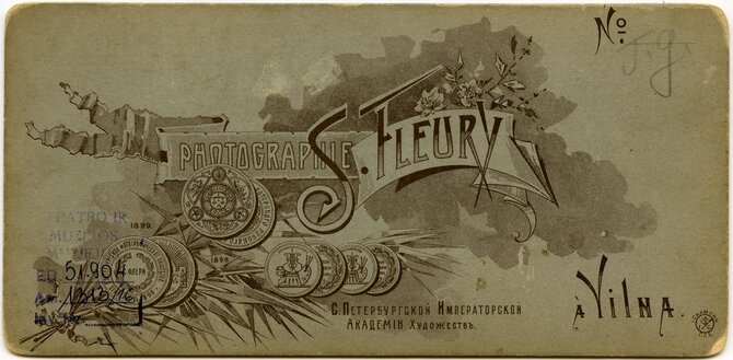 LTMKM nuosavybė/Stereoskopinė Fleury nuotrauka. Kita pusė –kartotinė vinjetė. 1900–1914