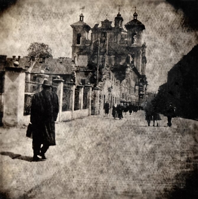 Vaidoto Žuko fotoarchyvas/Dominikonų gatvė Vilniuje. Apie 1946 m.