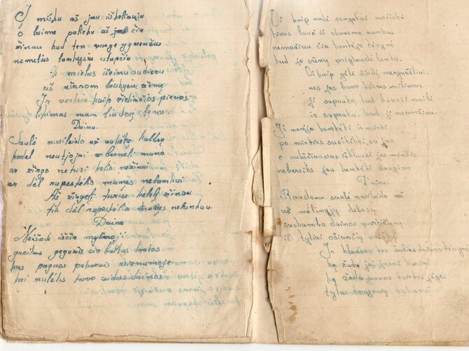Dianos Glemžaitės eilėraščio rankraštis