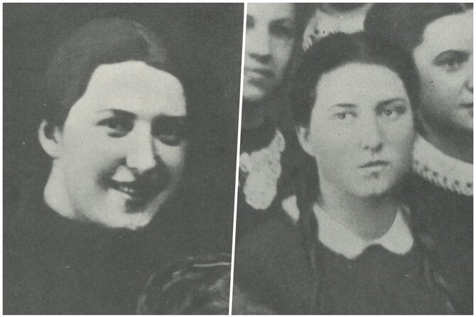 Nuotraukos iš D.Glemžaitės knygos „Mes mokėsim numirt“/Diana Glemžaitė 1944 m. ir Kupiškio gimnazijoje 1943 m.